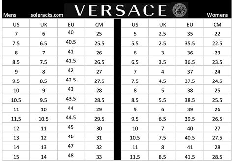 versace men's shoe size chart|versace shoes size chart uk.